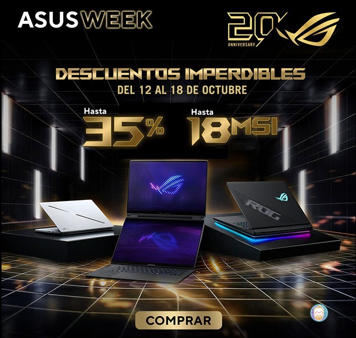 Lanza ASUS la ASUS Week con descuentos de locura y meses sin intereses